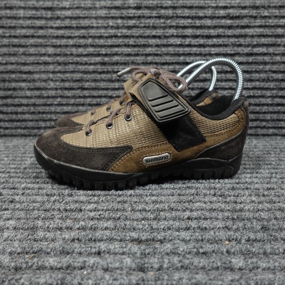 Shimano Mountain Bike Shoes Mens 6 Brown Black Suede Lace Up SH-M 038W - Picture 3 of 15